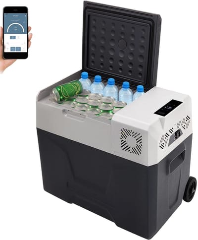 DailyDamaar koelbox - Koelkast - Koeltas - Ijskast - Draagbare koelkast - Koelbox auto - 30L - 63x38x38 cm - Grijs