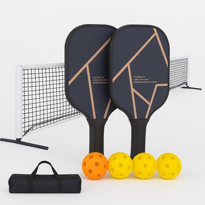 Pickleball set + Pickleball net - Pickleball - net - Fiberglass/glasvezel - Volledige set + net - 4 Ballen 2 Rackets 1 Draagtas - Voor binnen en buiten!