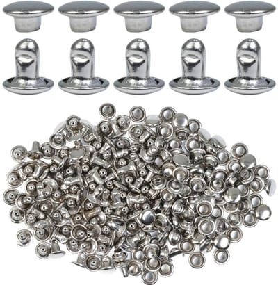 Dailygoods- Klinknagels 6 mm - Dubbele kap - Holnieten - Klinknagel tang - Metalen klinknagels - Duurzaam voor leerprojecten - Metalen Nagels
