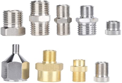 Golden crown - 9 Stks Airbrush Adapter Set - Airbrush Connector - Geschikt voor luchtcompressor - Compact formaat - Fitting connector - Ideaal voor hobb...
