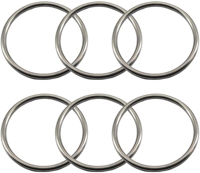 Dailygoods- O-ring 6x80mm - 6 Stuks - Roestvrij Staal - Schokbestendig - Duurzaam - Voor Binnen/Buiten Gebruik