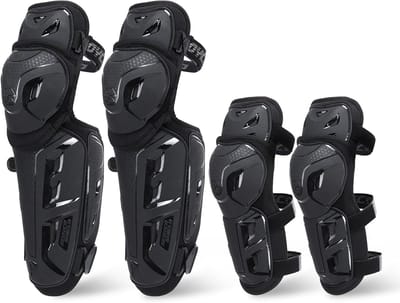 Motorfiets Knie Scheenbeschermer Pads - 2 in 1 Verstelbare Anti-Slip Bescherming voor Motocross en Racing