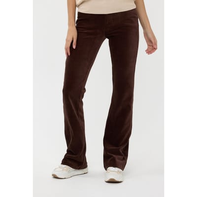 EsQualo Trousers Rib Flair Chocolate Größe: S | Stoffhosen Outlet | Damen | Braun