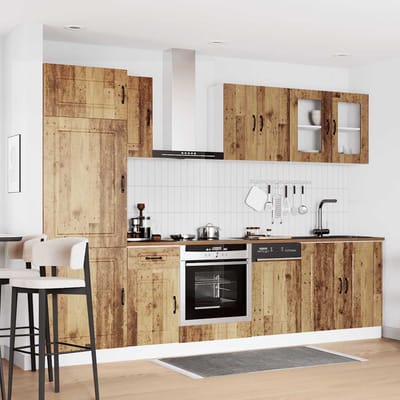 vidaXL - 8-delige - Keukenkastenset - Kalmar - bewerkt - hout - oud - houtkleurig
