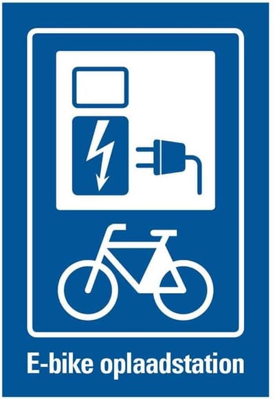 Pickup bord E-bike oplaadpunt met tekst