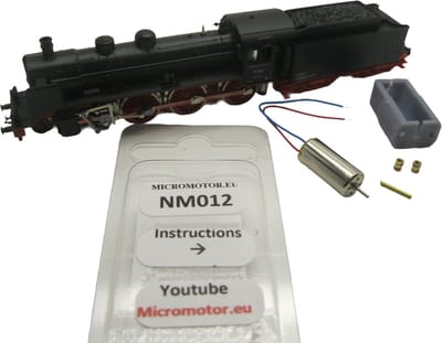 micromotor NM012 N ombouwset voor minitrix BR 17.2 DRG, DRG 17.4, BR 14.1 DRG,K.P.E.V. u.a.