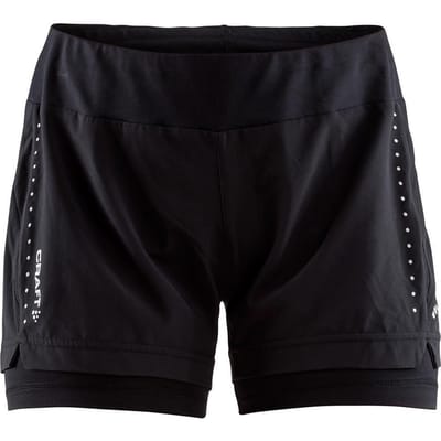 Craft - Maat M - Essential 2-in-1 Sportbroek Dames - Black