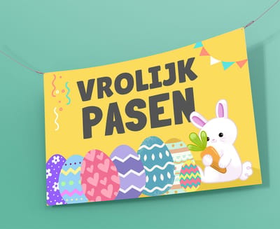 Paas Spandoek - Vrolijk Pasen Banner - 150x100 cm