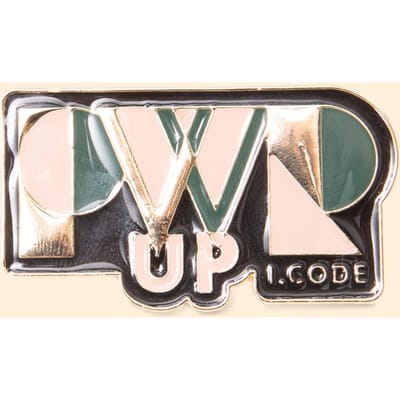 ICode Metal Message Brooch Black Maat: OS | Broches Outlet | Dames | Zwart