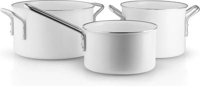 Eva Trio - White Line Pannenset Set van 3 Stuks - Wit - Aluminium - Roestvast Staal - Keramische Coating