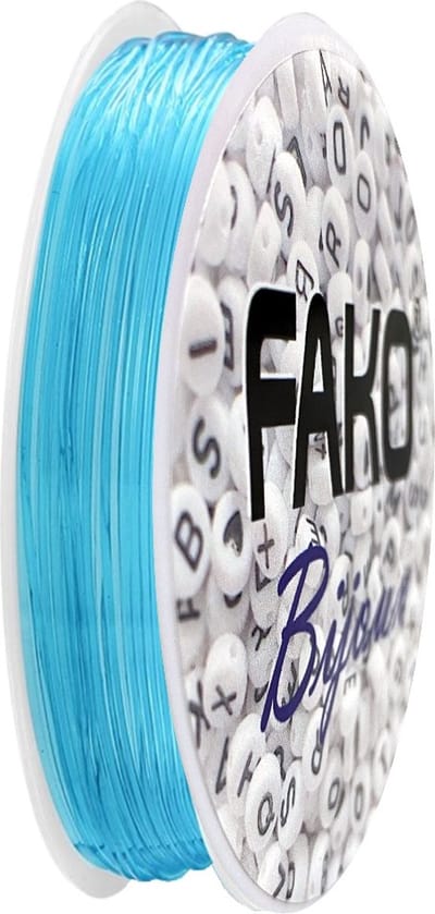 Fako Bijoux® - Elastisch Nylon Draad - Rijgdraad - Sieraden Maken - 0.6mm - 9 Meter - Lichtblauw