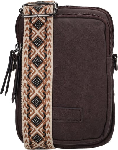 Beagles Malaga Crossbody Telefoontasje - Trendy Schouderband - Premium Leatherlook - Donkerbruin
