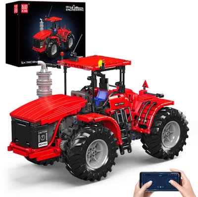Mouldking 17082 - Tractor - RC - Rood - 1300 onderdelen - Bouwset - Past op bekende merken