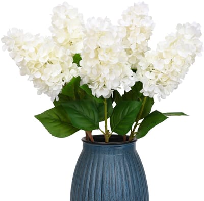 Dailygoods- Hortensia Kunstbloem Realistisch - 3 Stuks - Enkele Lange Steel 75 cm - Nep Bloemen - Decoratie Voor Bruiloft/Tuin - Hoogwaardige Kleur - Nepbloemen