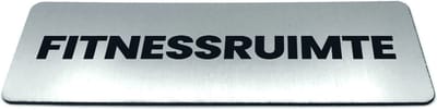 Deurbordje met tekst Fitnessruimte - Formaat 150 x 50 mm x 1,6 mm - Incl. plakstrip | Geborstelde RVS-look toplaag | Gratis Verzending | Decoporta