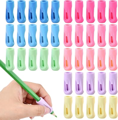Ergonomische Potloodgrepen Set van 40, Driehoekig en Antislip, Voor Pencils, Pennen en Kwasten, Geschikt voor Studenten en Volwassenen