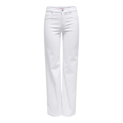 Only witte dames jeans   Blush   Regular waist   Bleached wash wassing   Straight fit   5-Pocket zakken   Knoop- en ritssluiting   Duurzaam   Regular