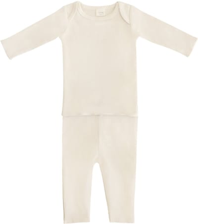 Mushie - Kledingset - Two Piece - Unisex - Ivory - 0/3 maanden