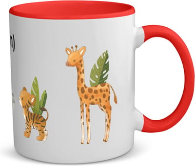 Akyol - dieren met eigen naam koffiemok - theemok - rood - Dierentuin - dieren liefhebbers - leuke cadeau voor iemand die van houdt van dieren - verjaardagscadeau - kado - gift - 350 ML inhoud