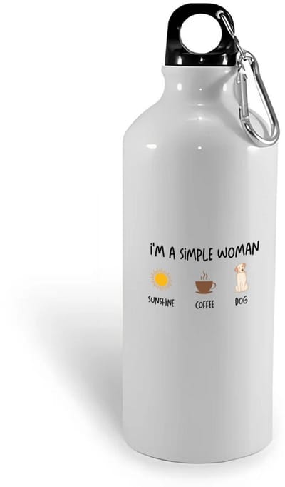 Hacebo® - I'm a simple woman sunshine, coffee, dog waterfles - Quotes - vrouwen die simpel zijn - quotes - verjaardagscadeau - verjaardag - cadeau - kado - geschenk - gift - water fles - 400ML