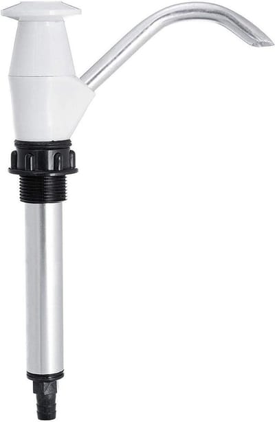 Caravan Kraan Handpomp - Waterpomp Camper - Water Tappen - Dubbele Actie - 20x27x5cm - Wit