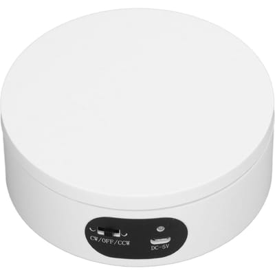 Roterende Displaystandaard 4,7 inch Automatische Rotatie USB Batterijgevoed Geluidsarme Draaitafelstandaard voor white