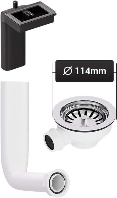 Gootsteen Zeef - Afvoer Plug - Keuken Afvoer - Met Overloop - 114 mm Diameter - Roestvrij Staal