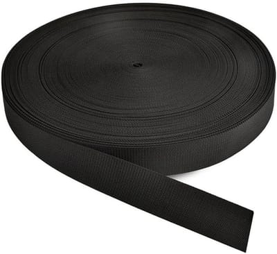 Polypropyleen Singelband - Webbing Band Tape - Bagage Reparatie - Hoge Dichtheid Nylon - 50 m - Zwart