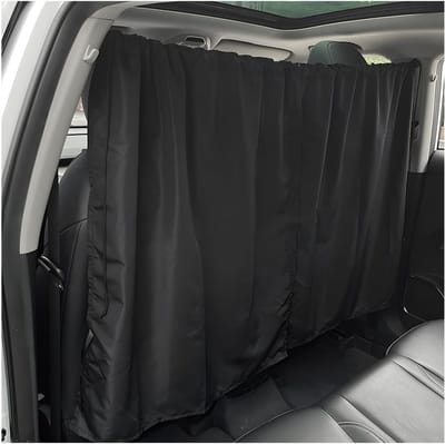 Famanu - Auto-scheidingsgordijn 180 × 90 cm, zonwerend en privacybeschermend – Zwart
