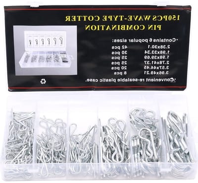 150 Stuks Zware Gegalvaniseerde Haarpinnen en Cotterpinnen Assortiment voor Diverse Toepassingen
