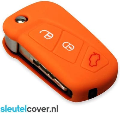 Autosleutel Hoesje geschikt voor Ford - SleutelCover - Silicone Autosleutel Cover - Sleutelhoesje Oranje