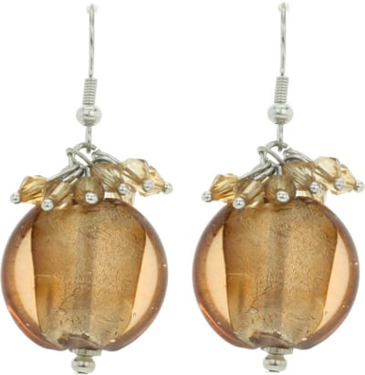 Behave - Ronde oorhangers met beige kraaltjes - Casual zomermode