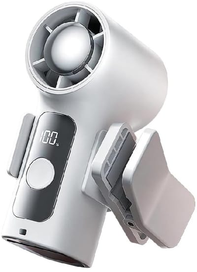 longziming -Draagbare Handventilator USB - Mini Ventilator - Handventilator Oplaadbaar - 6 Snelheden - LCD Display - ABS - Stil & Krachtig Koelsysteem - 1 Stuk - wit
