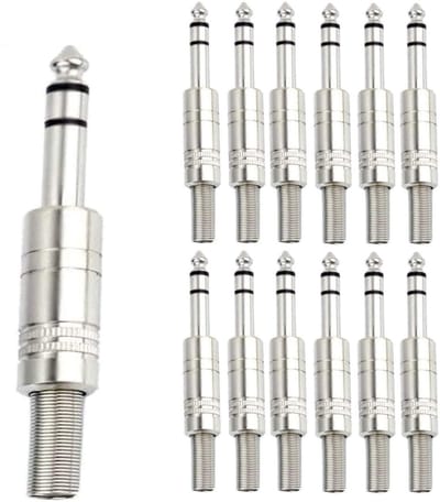 Dailygoody - 12pcs 6.35mm TRS Solder Connector Jack - Audio Plug voor DJ Mixer en Speaker Cables
