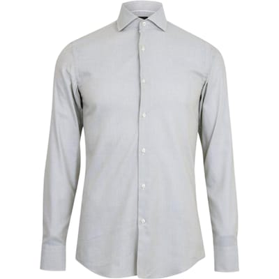 Boss Heren Overhemd met Spread Collar en Lange Mouwen (Lichtgrijs)