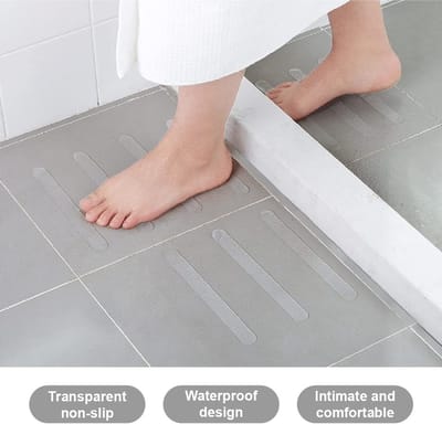 Dailygoods- Antislip Stickers - 6 Stuks - Transparant - Antislip voor Badkuip/Douche - Hygiënisch - 20 cm Lengte - 2 cm Breedte - Antislipmat