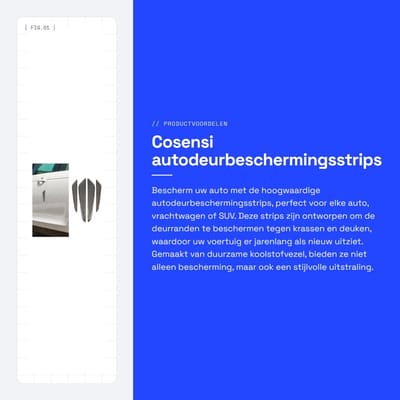 Dailygoods- Autodeurbeschermingsstrip - 4 Stuks - Koolstofvezel - Deurrandbescherming - Krasbestendig - Universeel - Slijtvast en duurzaam - Deurbescherming