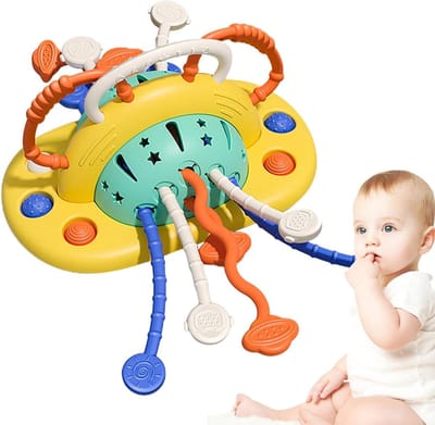 Speelgoed Met Trekkoord - Sensorisch Friemelspeelgoed - Onderweg Vermaak - Zuignap Bevestiging - 163 x 117 x 94 cm - Multicolor