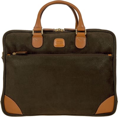 BRIC'S Laptoptas Afzonderlijke gevallen met laptopvak Life Briefcase Olive Groene