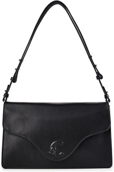 COCCINELLE Leren schoudertas C-Me Softy Smooth Shoulder Bag Noir zwart