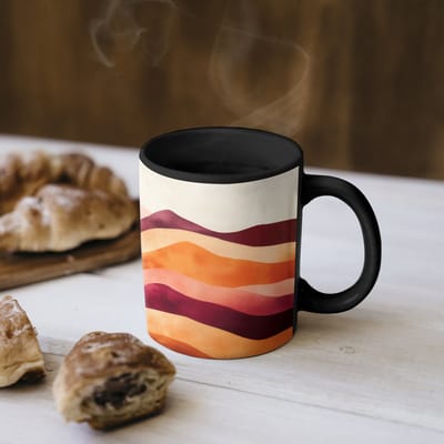 Magische Mok - Foto op Warmte Mokken - Koffiemok - Abstract - Landschap - Golven - Magic Mok - Beker - 350 ML - Theemok