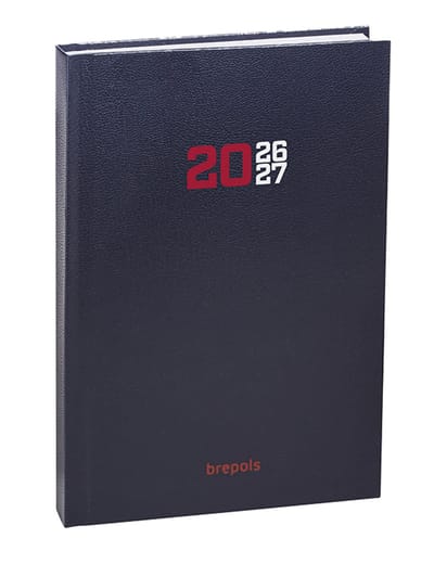 Brepols agenda 2026-2027 - Prevision COLLEGE - Schoolagenda - 1 week op 2 pagina's - Gekartonneerde omslag - Weekoverzicht - Blauw - 17.1 x 22 cm