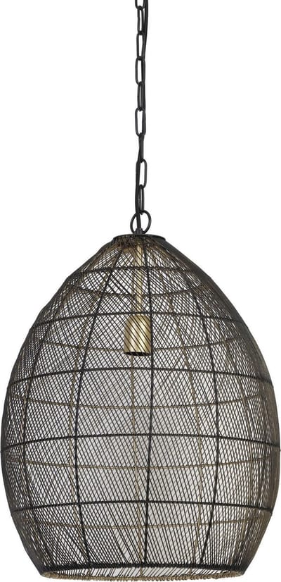Light & Living Hanglamp Meya - Zwart - Ø40cm - Modern - Hanglampen Eetkamer - Slaapkamer - Woonkamer