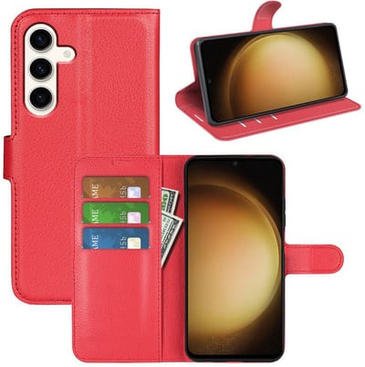 MobyDefend Hoesje - Geschikt voor Samsung Galaxy S24 Plus (S24+) - Kunstleren Wallet Book Case (Sluiting Voorkant) - Rood