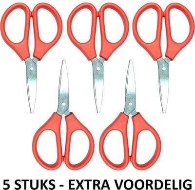 Fako Bijoux® - Sieraden Schaartje - Schaar Voor Sieraden Maken - Naaidoos Schaartje - Kruidenschaar - Stofschaar - 9cm - Oranje - 5 Stuks