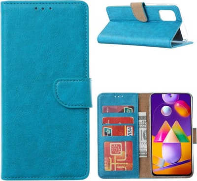 LuxeBass Hoesje geschikt voor Samsung Galaxy M31s - Bookcase Turquoise - portemonnee hoesje gsm hoesje - telefoonhoes - telefoonhoesjes