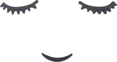 Spiegel / muursticker - Eye brow / Wenkbrauw - Zwart - Kunststof - 21 x 12 cm