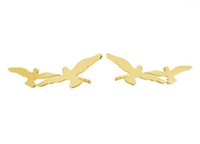 ARLIZI 1872 Oorbellen vogels oorklimmers - verguld - 19,5 mm