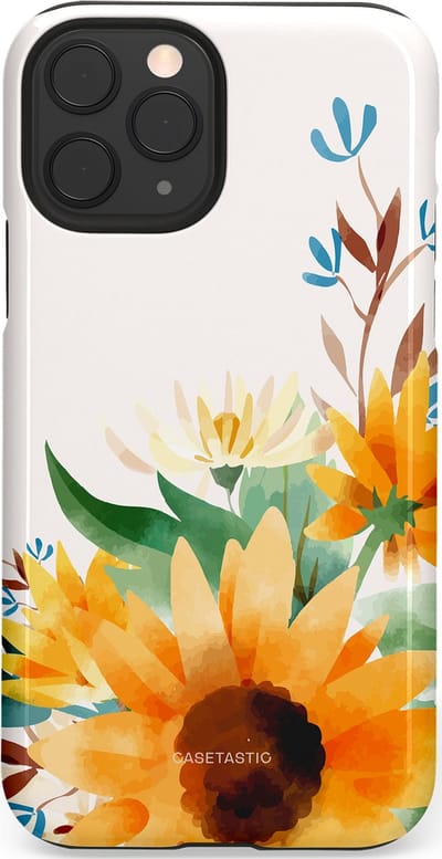 Casetastic Hoesje Geschikt voor Apple iPhone 11 Pro - Stijlvolle Beschermende Duo-layer Case - Stralend geel