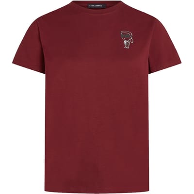 Karl Lagerfeld Ikon Print T-shirt Tawny Port Taglia: XS | Maglie Sportivi Outlet | Donna | Marrone